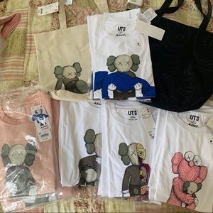 Kaws x Uniqlo Shirts and Tote Bag